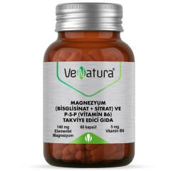 Venatura Magnezyum Bisglisinat Sitrat ve P5P Vitamin B6 60 Kapsül