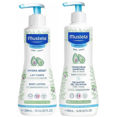 Mustela Yenidoğan Saç Ve Vücut Şampuanı 500 ml + Mustela Hydra Bebe Vücut Losyonu 300 ml