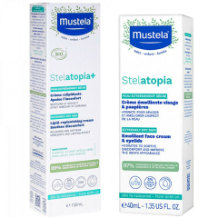 Mustela Stelatopia Lipit Yenileyici Krem 150 ml + Stelatopia Emollient Face Cream Yüz Kremi 40 ml
