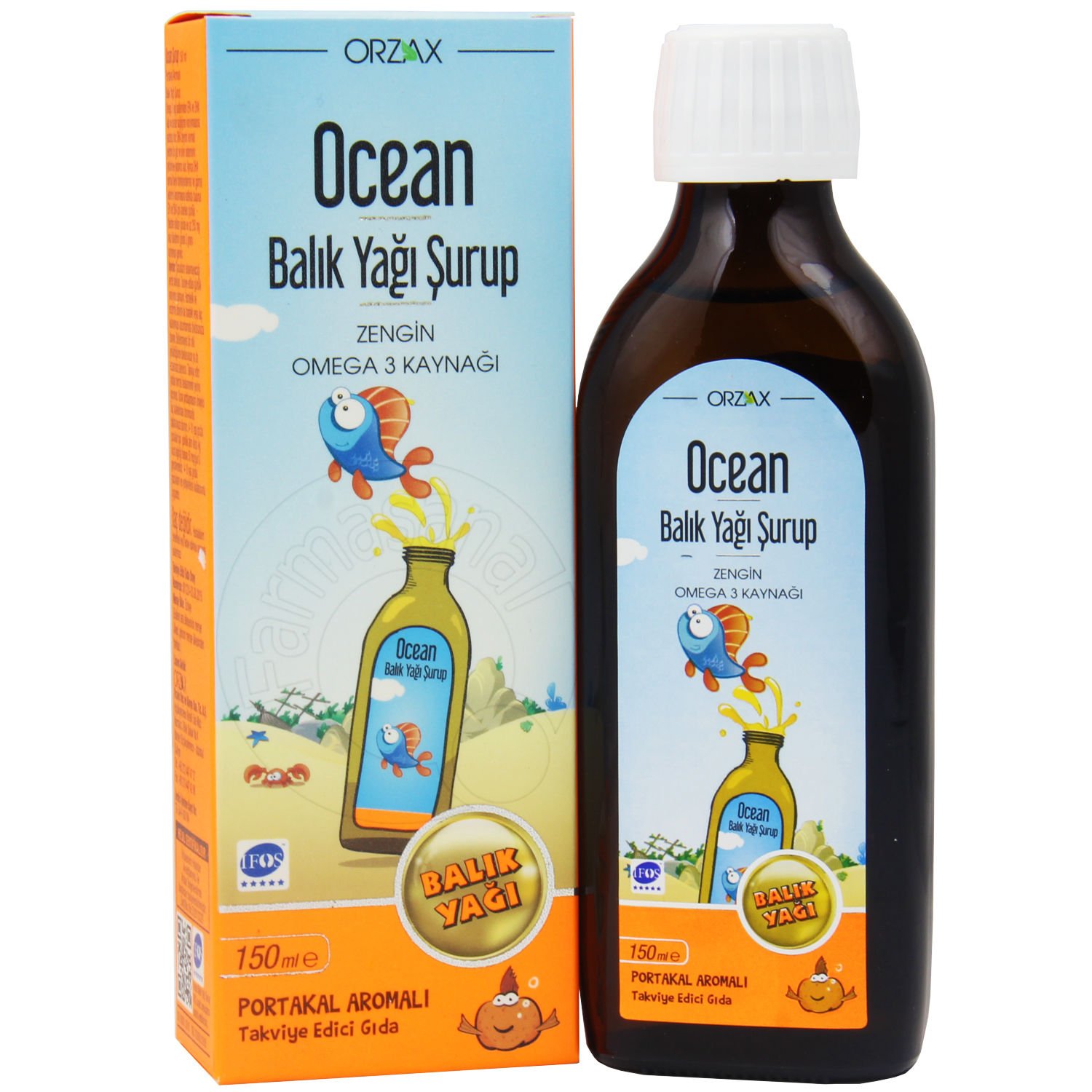 Ocean Omega 3 Portakal Aromalı Balık Yağı 150 ml