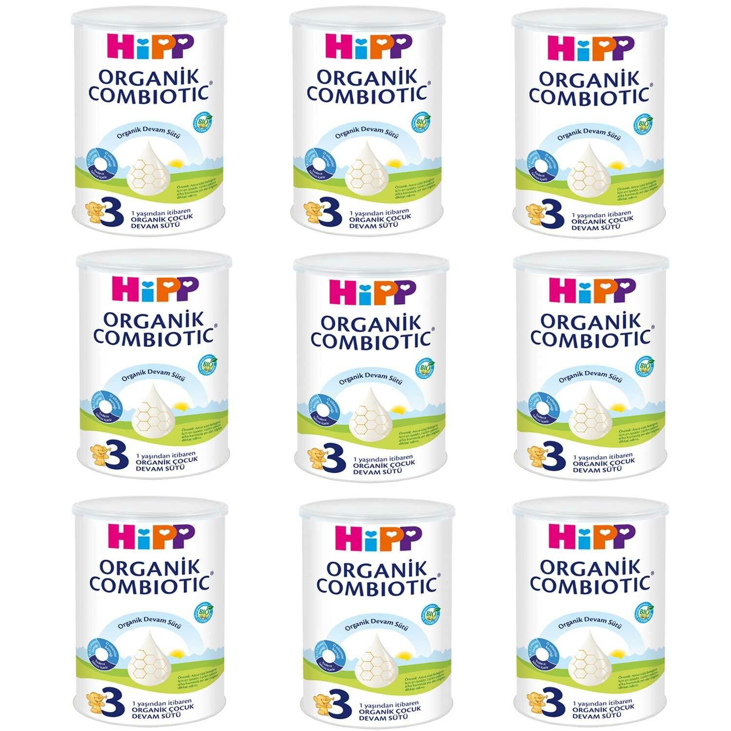 Hipp 3 Organik Combiotic Devam Sütü 350 gr 9 ADET