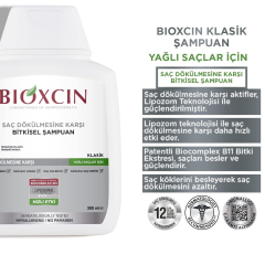Bioxcin Klasik Saç Dökülmesine Karşı Şampuan Yağlı Saçlar İçin 300 ml