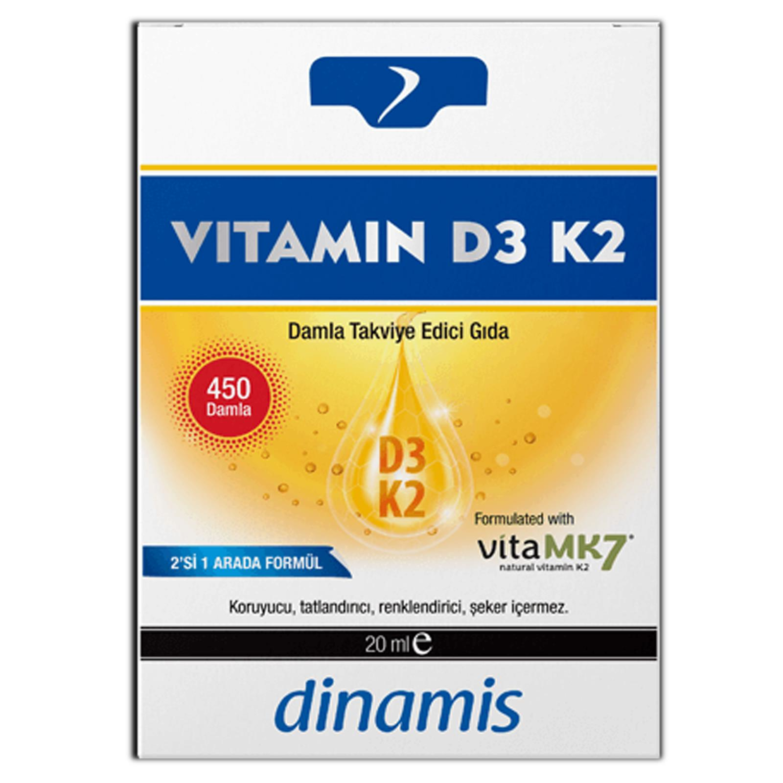 Dinamis Vitamin D3 K2 Damla 20 ml