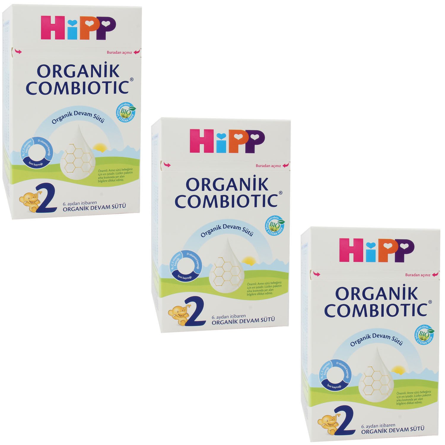 Hipp 2 Organik Combiotic Devam Sütü 800 gr 3 ADET