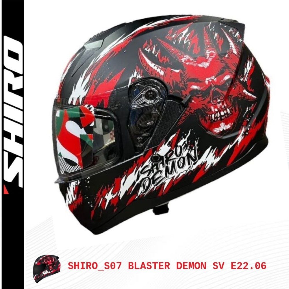 SHIRO KAPALI KASK BLASTER DEMON GÜNEŞ VİZÖRLÜ -M