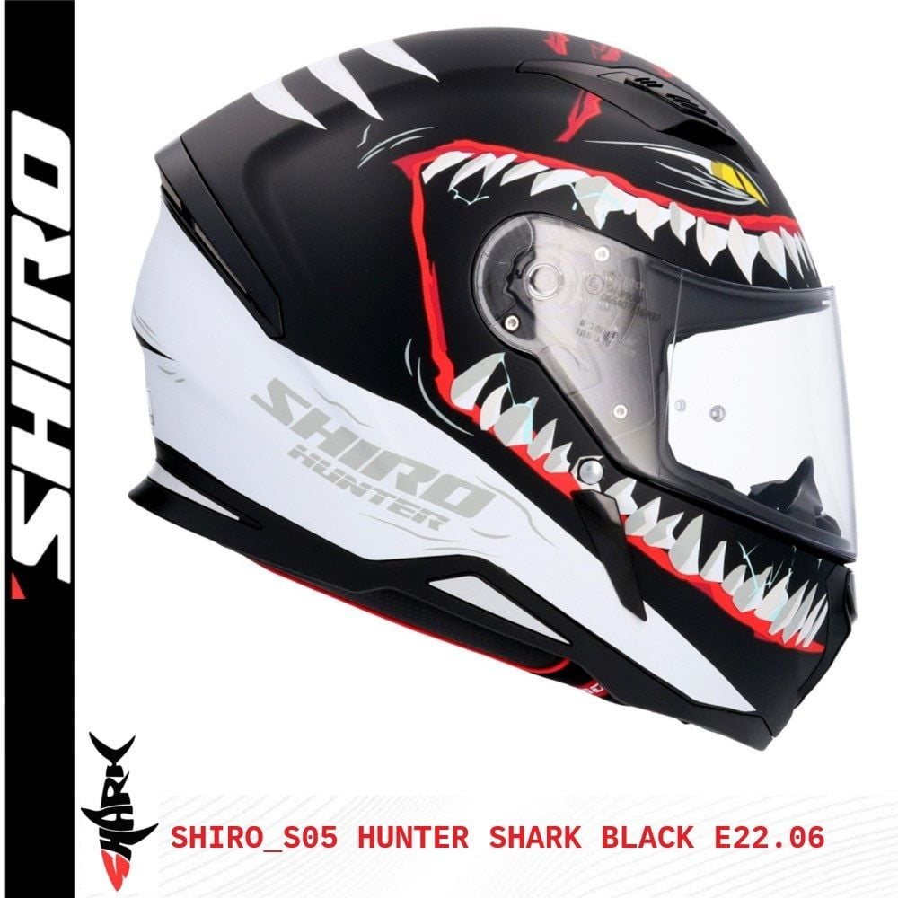 SHIRO KAPALI KASK HUNTER SHARK -L