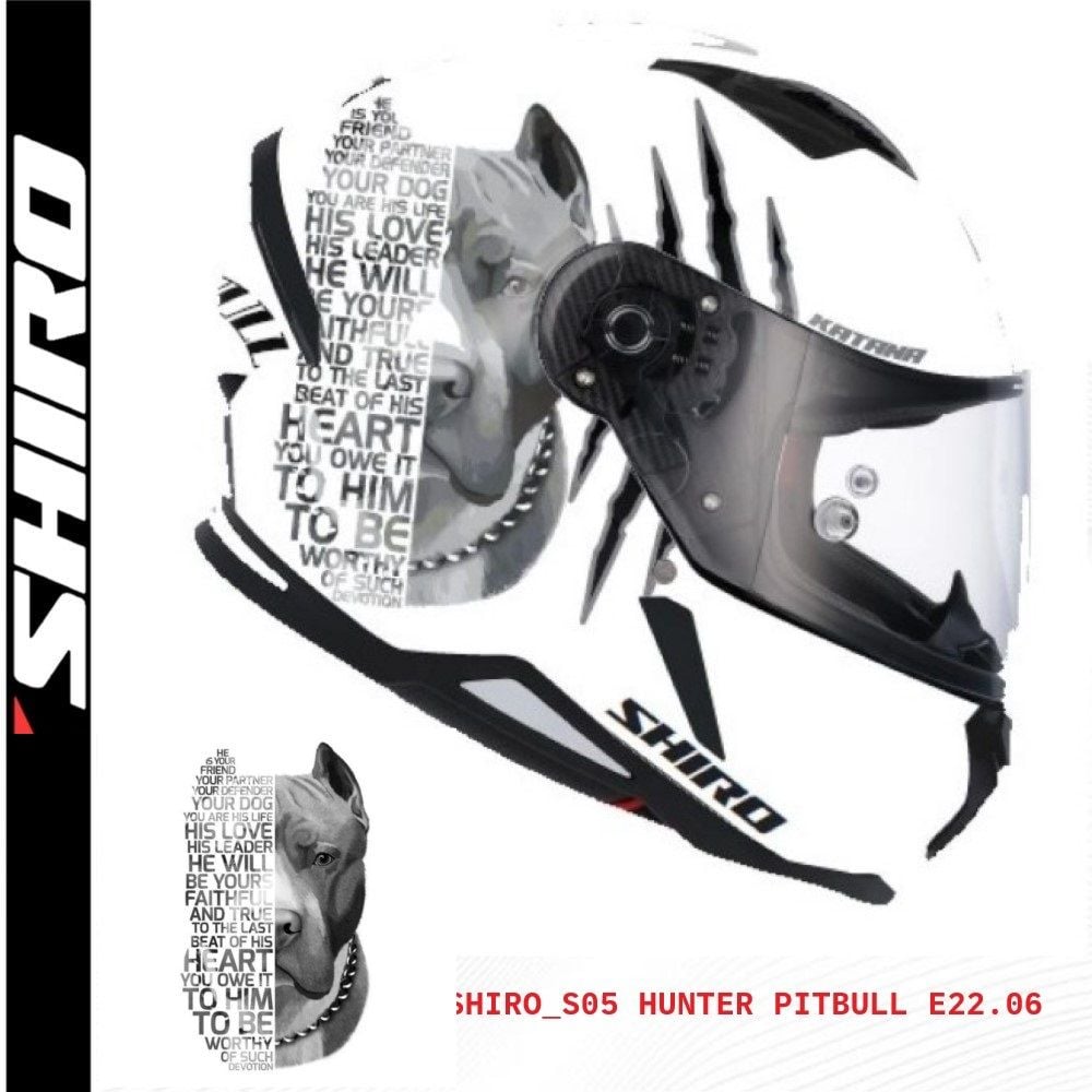 SHIRO KAPALI KASK HUNTER PITBULL -L
