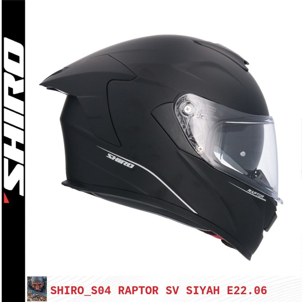 SHIRO KAPALI KASK RAPTOR SIYAH GÜNEŞ VİZÖRLÜ -L
