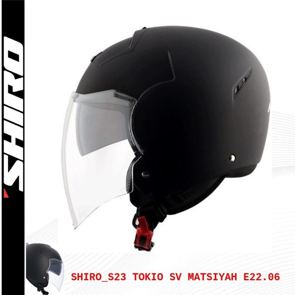SHIRO AÇIK KASK TOKIO MAT SIYAH GÜNEŞ VİZÖRLÜ -M