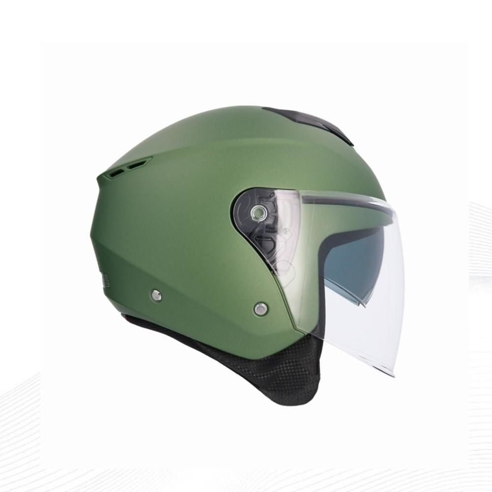 SHIRO YARIM KASK IBIZA ASKERI YESIL GÜNEŞ VİZÖRLÜ -L