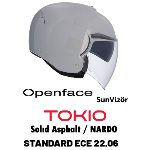 SHIRO AÇIK KASK TOKIO NARDO GRİ GÜNEŞ VİZÖRLÜ -M