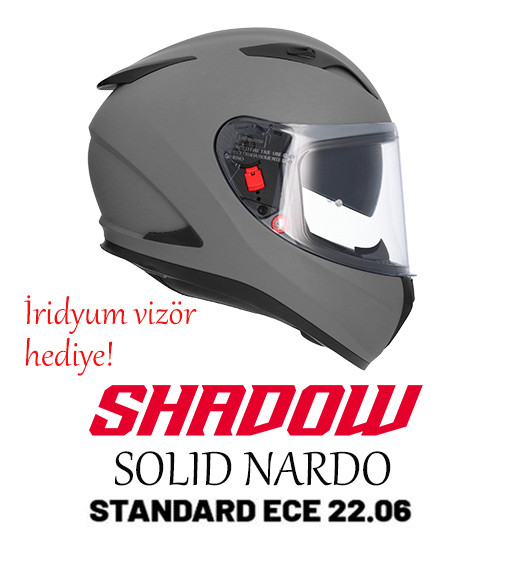 SHIRO KAPALI KASK SHADOW MAT NARDO GRİ GÜNEŞ VİZÖRLÜ -L