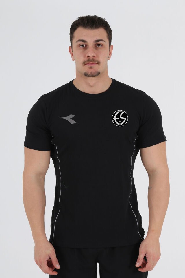 Diadora Satürn Pamuklu Antrenman T-Shirt Siyah Es Es