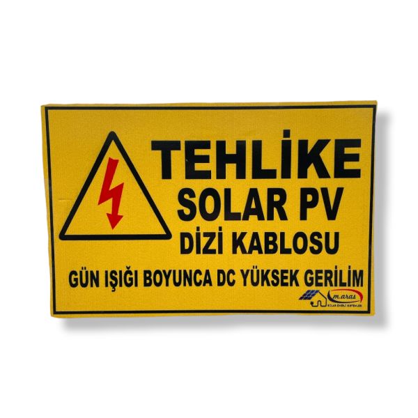 Solar Pv Uyarı Levhası