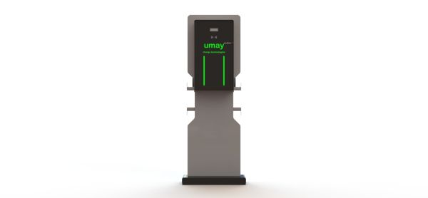 Umay Tech Elektrikli AC Araç Şarj İstasyonu 2x7,4 kW - 1 Tabanca + 1 Priz