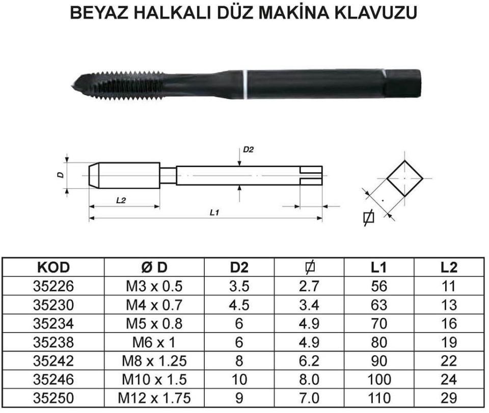 DÜZ KILAVUZ BEYAZ HALKA