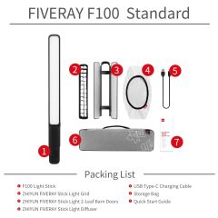 Zhiyun Fiveray F100 RGB LED Işık Çubuğu