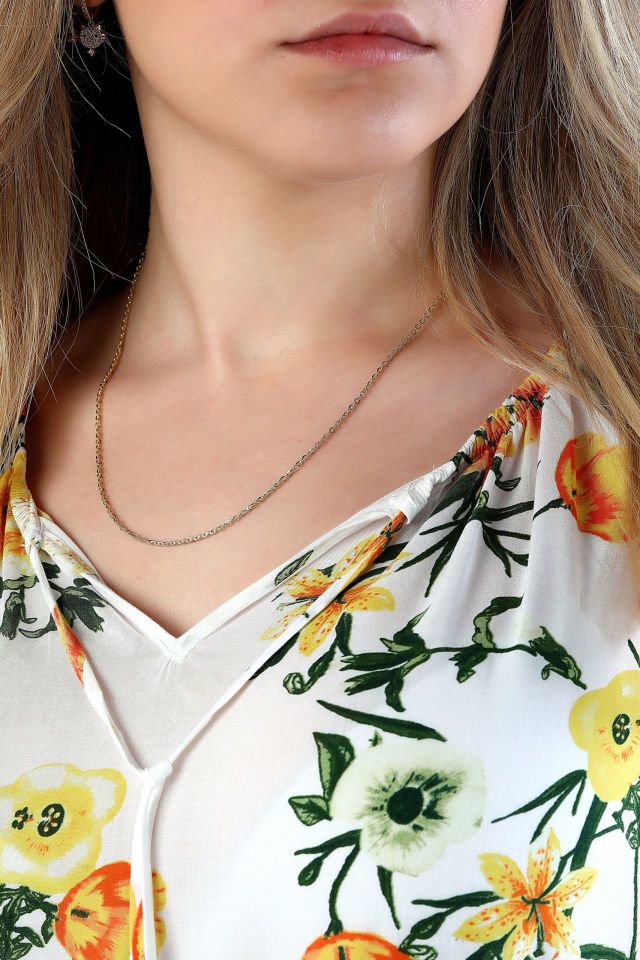 Moom Mücevherat Kadın 14 Ayar Altın İki Renk Sarı Beyaz İtalyan Zincir