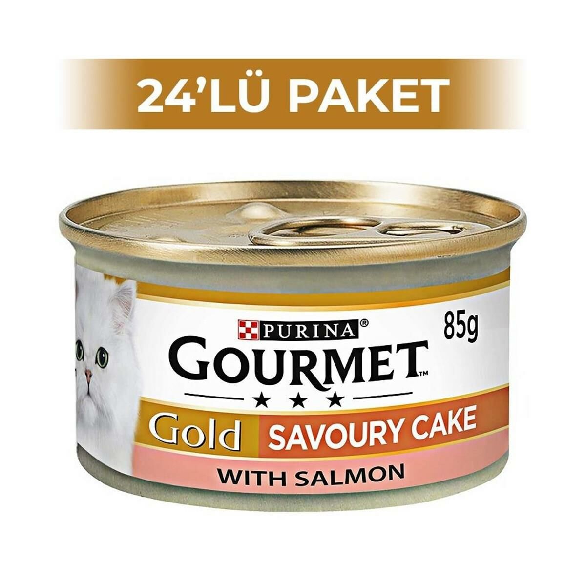 Gourmet Gold Savoury Cake Somonlu Konserve Yetişkin Kedi Maması 85 Gr x 24 Adet