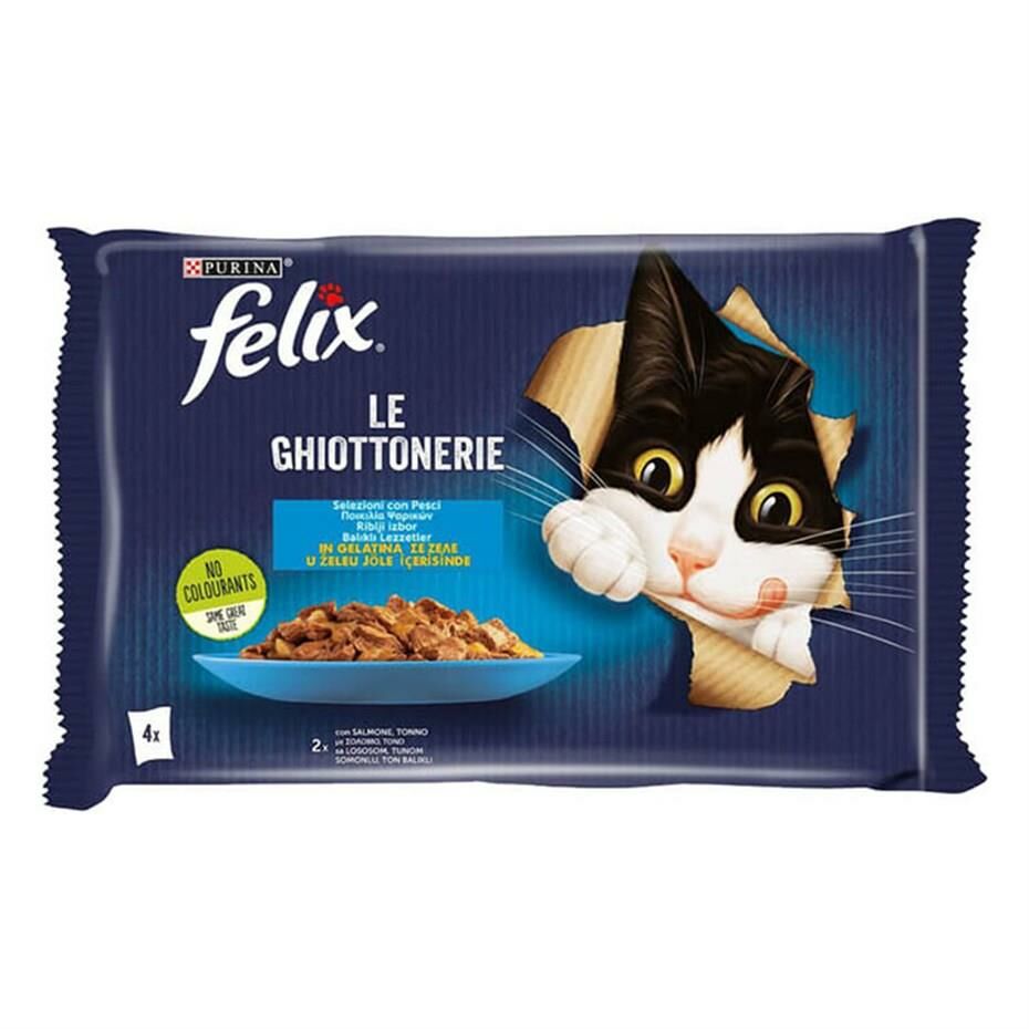 Purina Felix Multipack Somonlu Ton Balıklı Yetişkin Kedi Maması 4 x 85 Gr