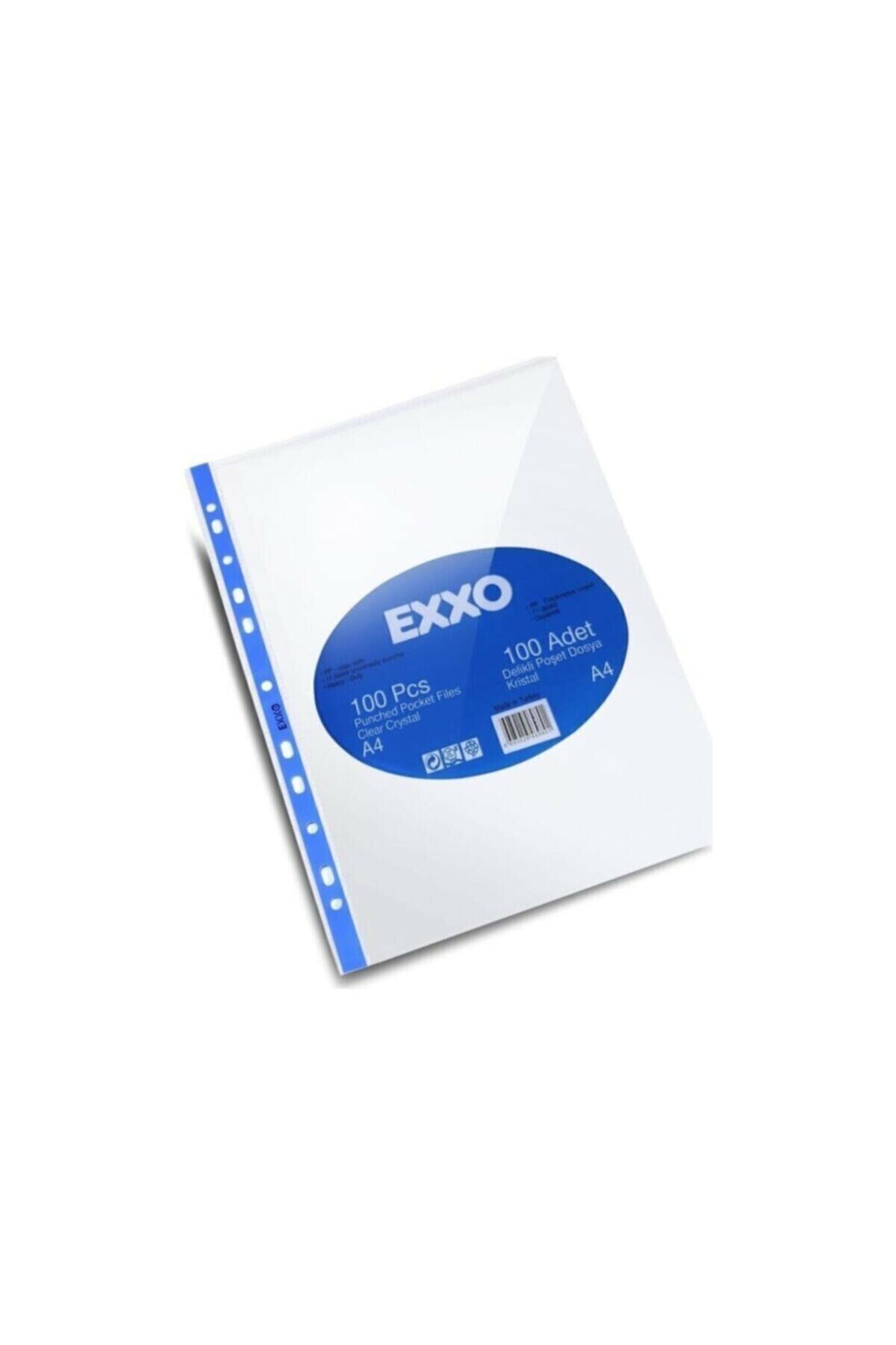 EXXO A4 MAVİ ŞERİTLİ KRİSTAL POŞET DOSYA