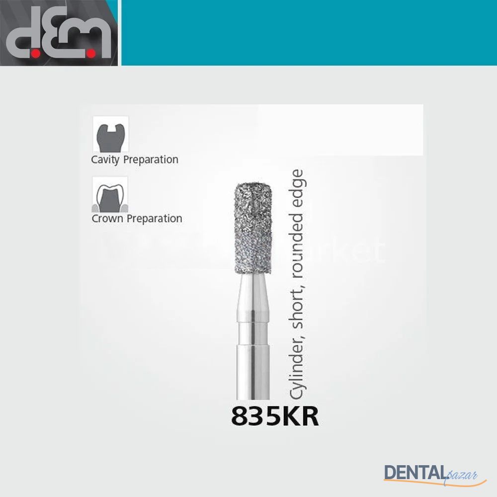 DX Sentetik Elmas Frez - 835KR - Silindir - 10 Adet