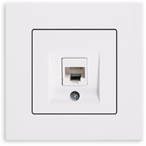 Günsan Eqona Tekli Data Prizi (RJ45 Cat6), Beyaz