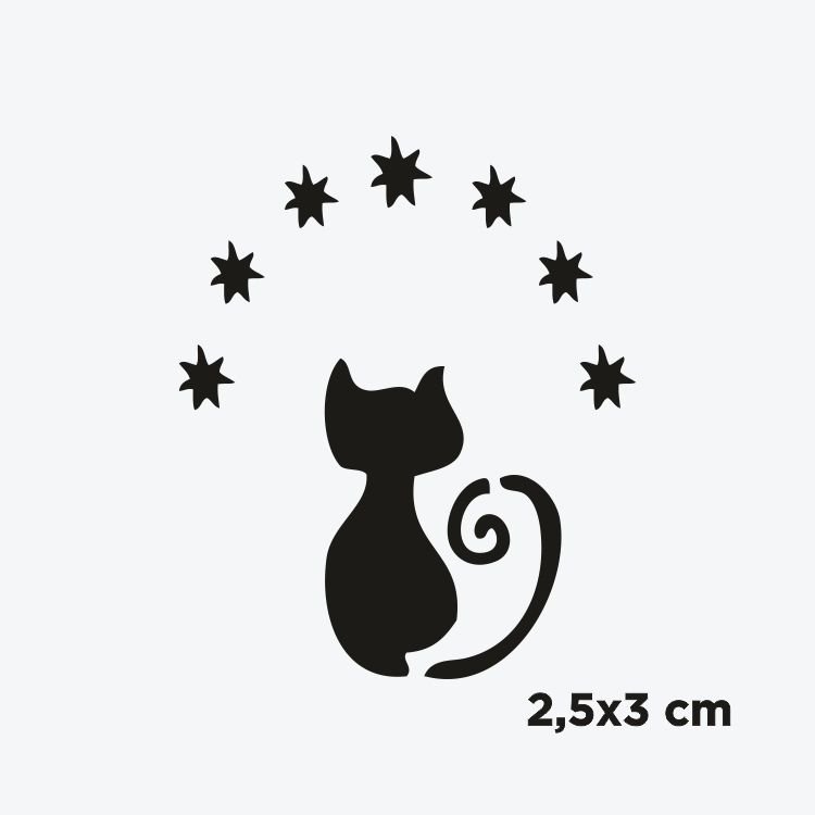 Minimal Kedi Dövme Şablonu