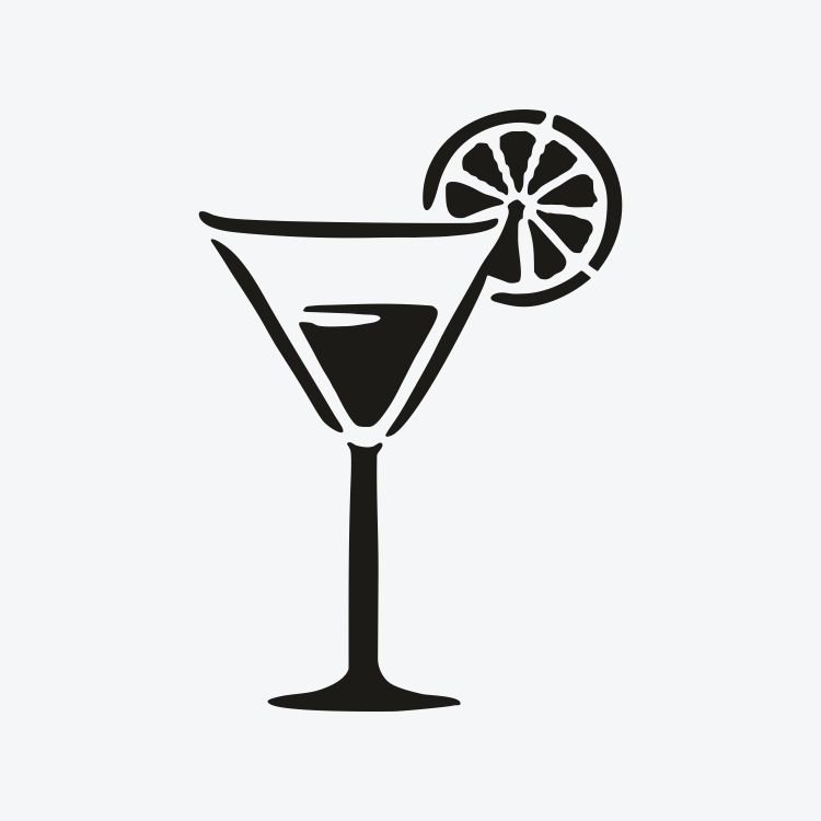 Martini Bardağı Dövme Şablonu