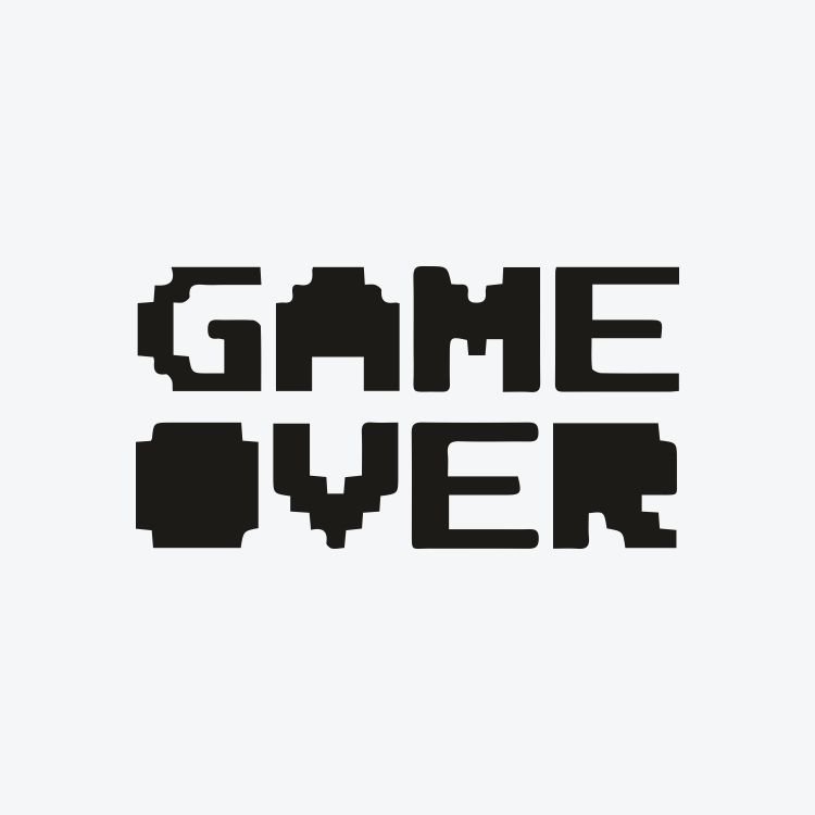 Minimal Game Over Dövme Şablonu