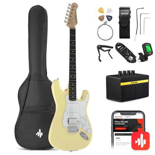 Donner DST-100 Elektro Gitar Seti (Beyaz)