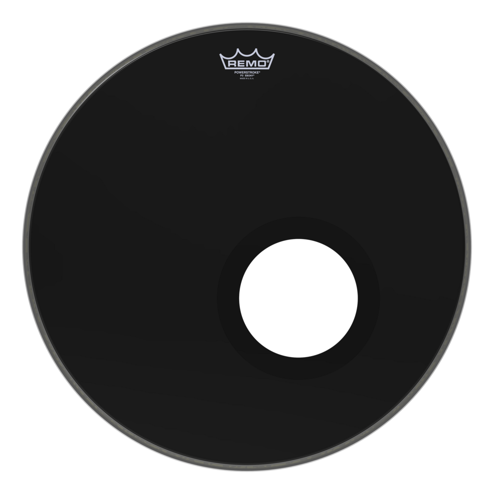 REMO P3-1020-ES-DM - Powerstroke® P3 Ebony® 5'' Black DynamOlu 20'' Bas Davul Derisi