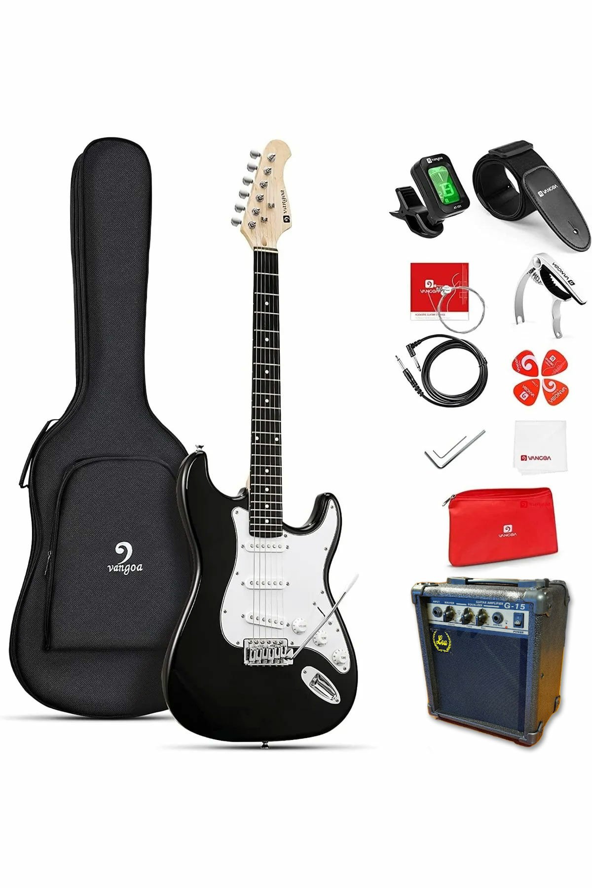 Vangoa Elektro Gitar Seti Black