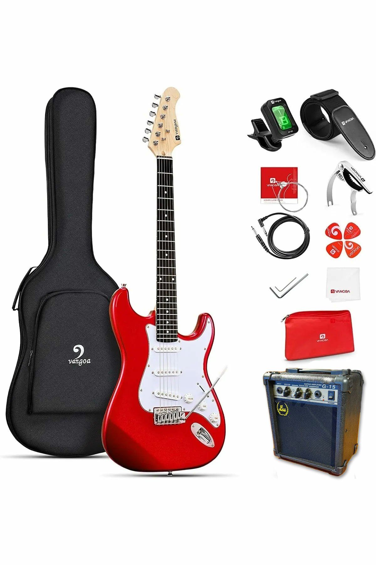 Vangoa Elektro Gitar Seti Red