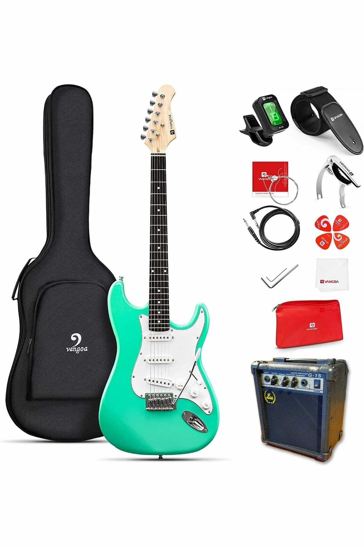 Vangoa Elektro Gitar Seti Green