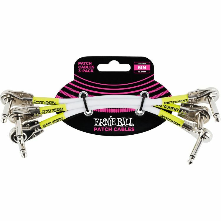 ERNIE BALL P06052 Beyaz 6'' Düz açılı 3lü Paket Kablo