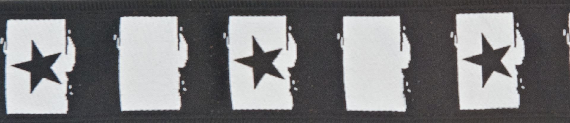 GİTAR ASKISI DOKUMA YILDIZ/SİYAH BEYAZ ROCK STAR