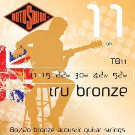 Rotosound TB11 Tru Bronze Akustik Gitar Teli (11-52)
