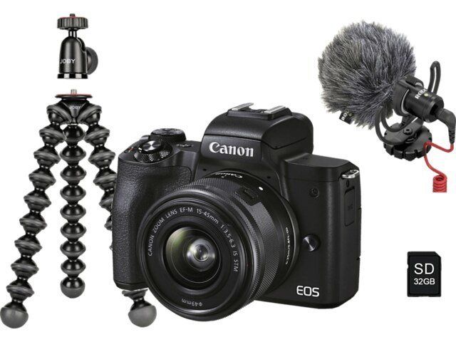 Canon EOS M50 Mark II EF-M 15-45mm IS STM Lens Vlogger Kit
