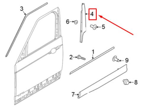 LR148860 - ÖN KAPI DİREK KAPLAMA SOL(DİSCO/5) - Land Rover