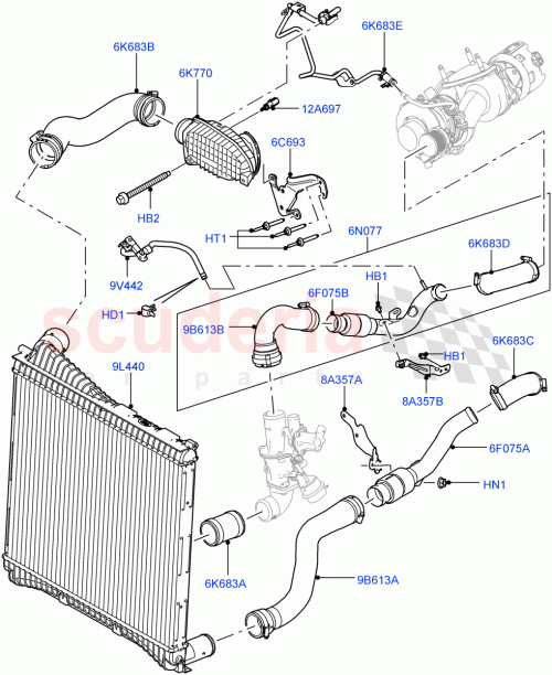 LR071389 - TURBO HORTUMU(3.0/NWD4) - Land Rover