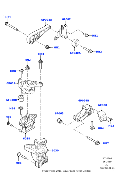 LR124872 - MOTOR TAKOZU ORTA (NEW EVOQUE) - Land Rover