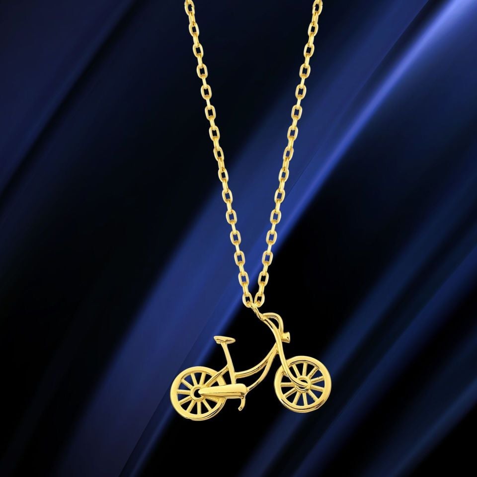 Prenses Pırlanta-14 Ayar Altın Bisiklet Altın Kolye Modeli ''45 cm''