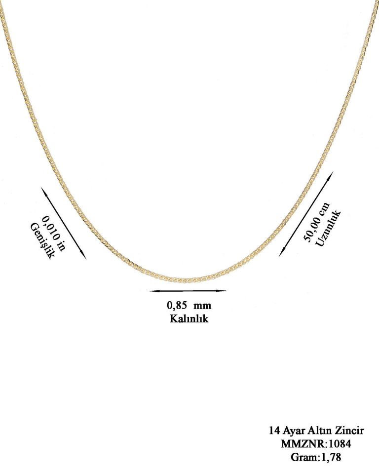 Prenses Pırlanta-14 Ayar Altın İtalyan Zincir