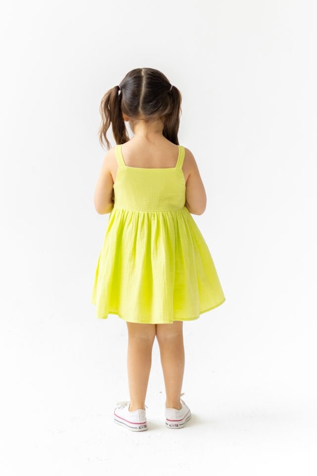 Limon Yeşili Kız Çocuk Elbise Dollcake