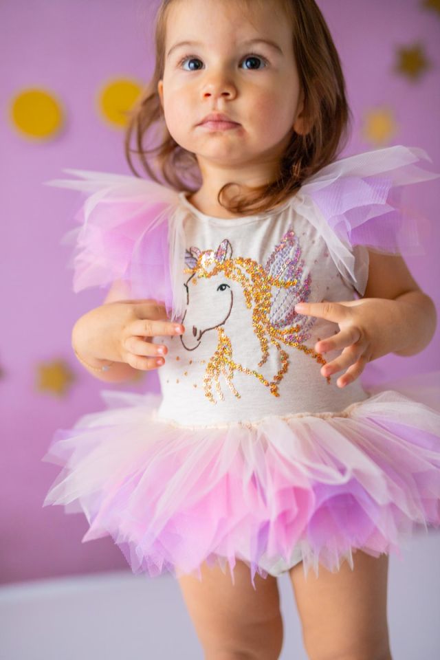 Bej Kız Bebek Tulum Cute Unicorn