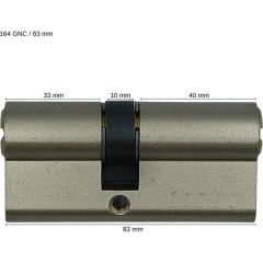 Kale Kilit Standart Silindir 83mm (33+10+40) Nikel
