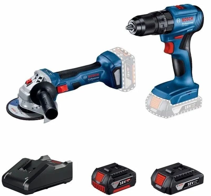 Bosch GWS 180-LI + GSB 185-LI 18 V Çift Akülü 2+4 Ah Elektrikli El Aletleri Seti