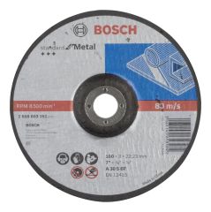 Bosch - 180*3,0 mm Standard Seri Bombeli Metal Kesme Diski (Taş)