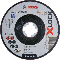 Bosch - X-LOCK - 125*1,6 mm Expert Serisi Düz Metal Kesme Diski (Taş)